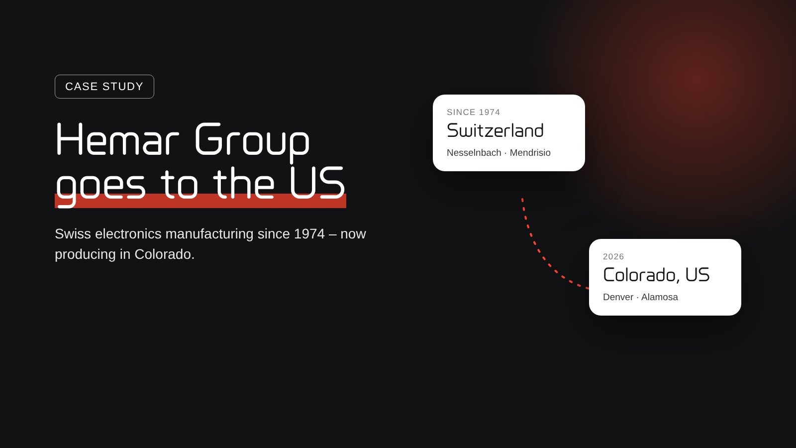 Illustration of Hemar Group's expansion from Switzerland to Colorado